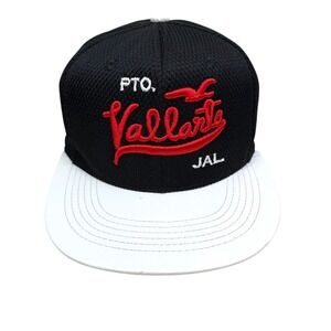 Puerto Vallarta Jalisoc Ball Cap Hat Embroidered Snapback Black White Men OSFM